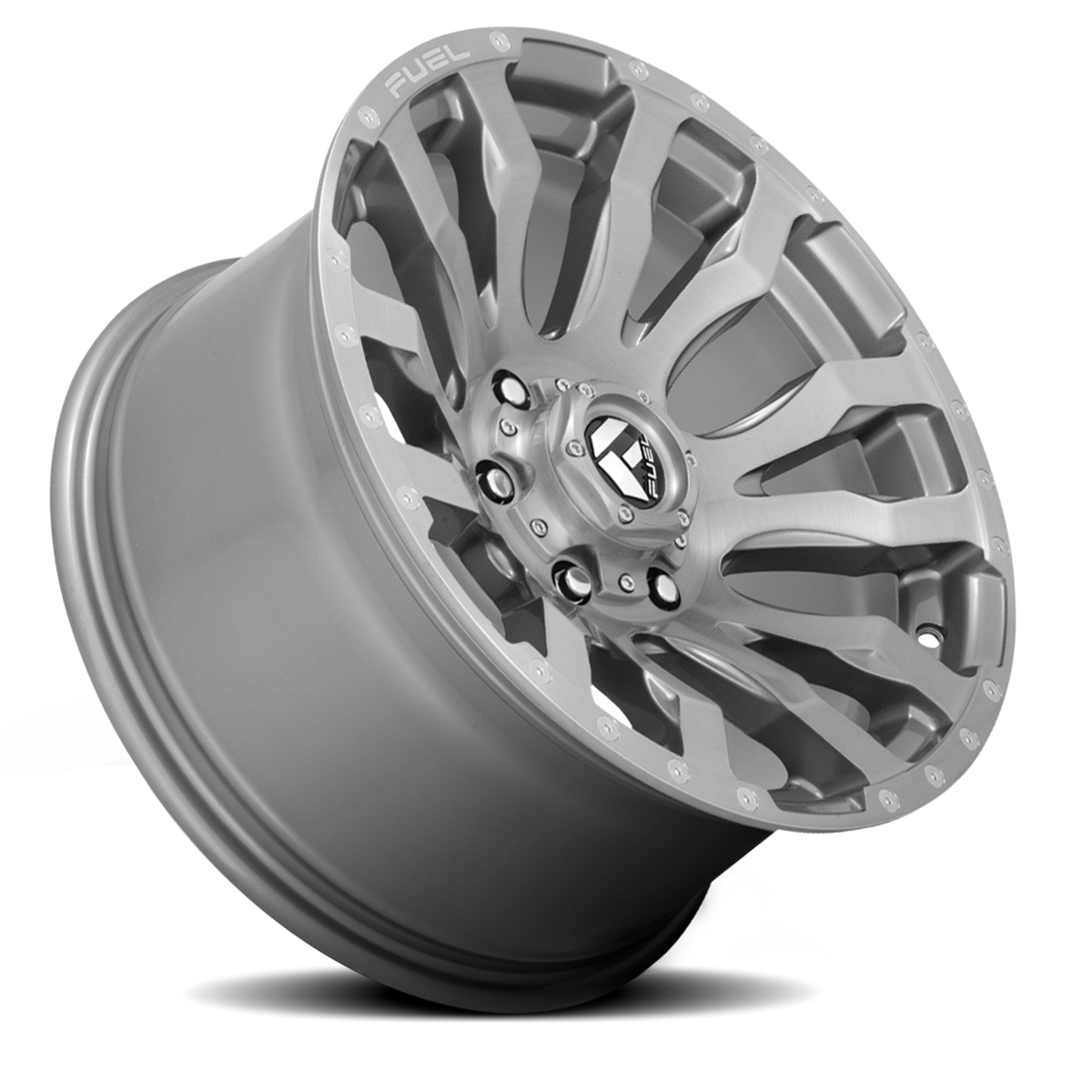 Aluminum Wheels 20X9 Blitz D693 8 On 180 Brushed Gunmetal Gray Tinted Clear 124.2 Bore 20 Offset Multi Spoke Fuel Off Road Wheels