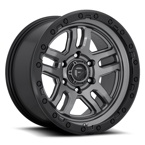 Aluminum Wheels 18X9 AMMO D701 6 On 135 Matte Gunmetal Gray W/Black Bead Ring 87.1 Bore 1 Offset 5 Spoke Fuel Off Road Wheels