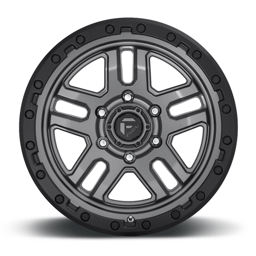 Aluminum Wheels 20X9 AMMO D701 5 On 139.7 Matte Gunmetal Gray W/Black Bead Ring 78.1 Bore 1 Offset 5 Spoke Fuel Off Road Wheels