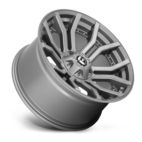 Aluminum Wheels 20X10 Rage Platinum D713 5 On 127/5 On 139.7 Brushed Gunmetal Gray Tinted Clear 87.1 Bore -18 Offset Fuel Off Road Wheels