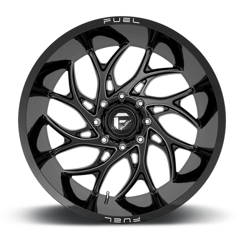 Aluminum Wheels 20X9 Runner D741 5 On 127 Gloss Black Milled 71.5 Bore 1 Offset Fuel Off Road Wheels