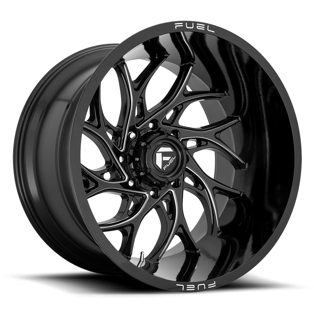 Aluminum Wheels 22X12 Runner D741 5 On 139.7 Gloss Black Milled 108 Bore -44 Offset Fuel Off Road Wheels