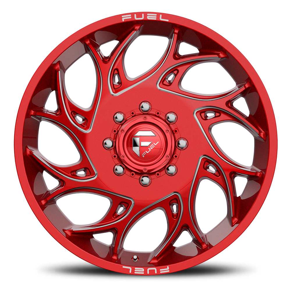 Dually Wheels 20X8.25 Runner Dually D742 8 On 200 Candy Red Milled 142.2 Bore 105 Offset 8 Spoke Front Dually Fuel Off Road Wheels