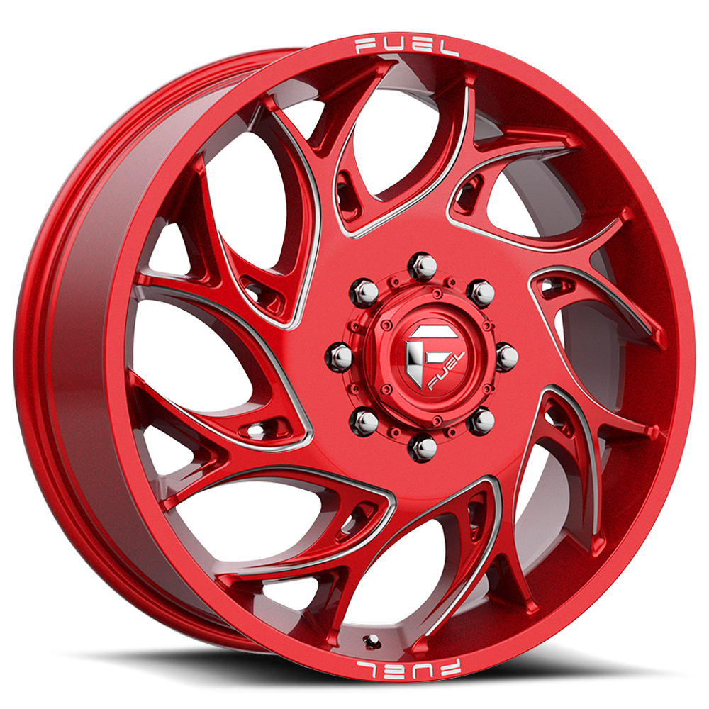 Dually Wheels 22X8.25 Runner Dually D742 8 On 210 Candy Red Milled 154.3 Bore 105 Offset 8 Spoke Front Dually Fuel Off Road Wheels