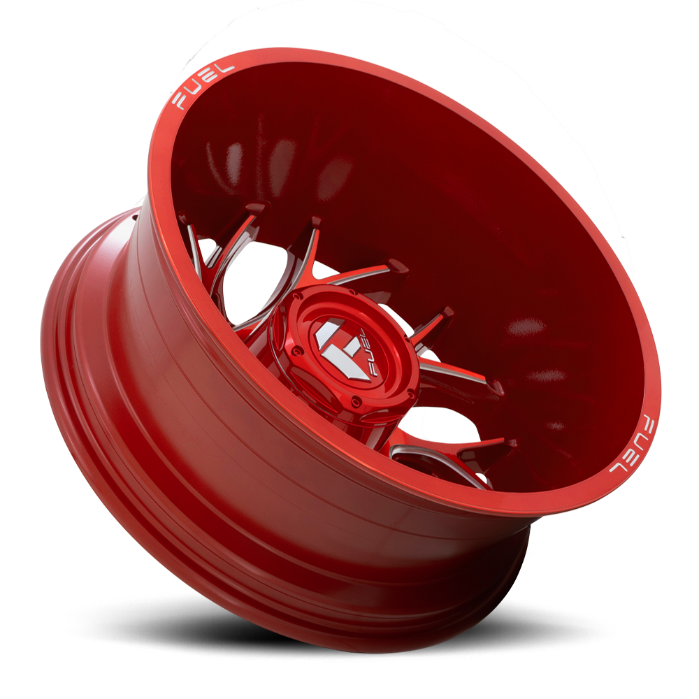 Dually Wheels 22X8.25 Runner Dually D742 8 On 210 Candy Red Milled 154.3 Bore -220 Offset 8 Spoke Outer Dually Fuel Off Road Wheels