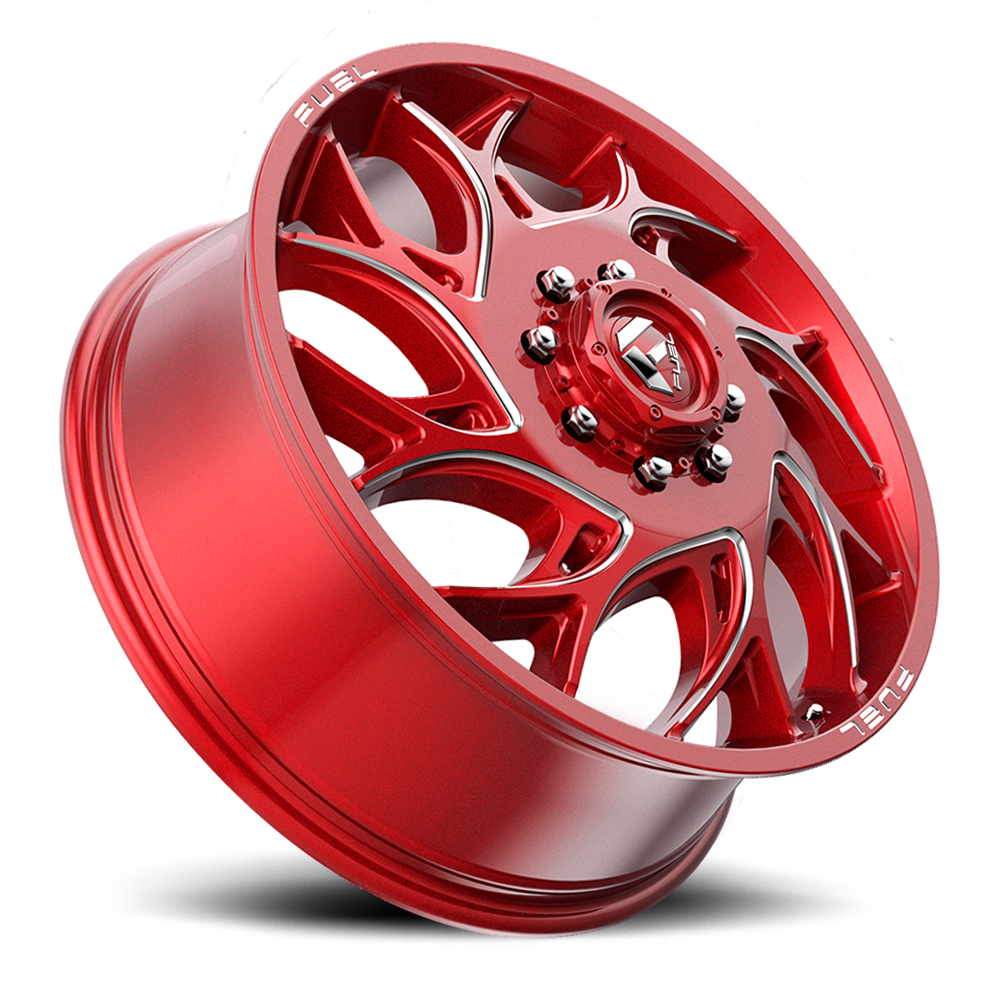 Dually Wheels 22X8.25 Runner Dually D742 8 On 210 Candy Red Milled 154.3 Bore 105 Offset 8 Spoke Front Dually Fuel Off Road Wheels