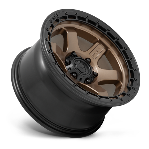 Aluminum Wheels 17X9 Block D751 6 On 139.7 Matte Bronze/Black Ring 106.1 Bore 1 Offset 6 Spoke Fuel Off Road Wheels