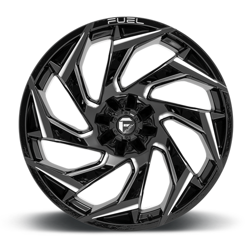 Aluminum Wheels 20X9 Reaction D753 6 On 120 Gloss Black Milled 67.06 Bore 8 Offset Fuel Off Road Wheels