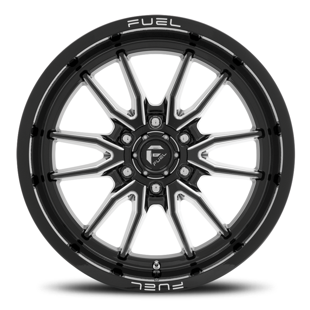 Aluminum Wheels 20X10 Clash 6 D761 8 On 170 Gloss Black Milled 125.1 Bore -18 Offset Multi Spoke Fuel Off Road Wheels