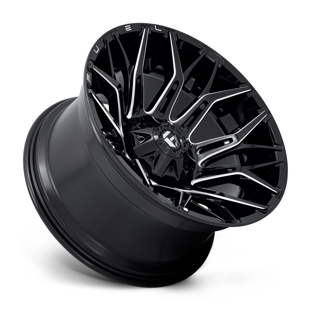Aluminum Wheels 20X10 Twitch D769 8 On 165.1 Gloss Black Milled 125.2 Bore -18 Offset Fuel Off Road Wheels