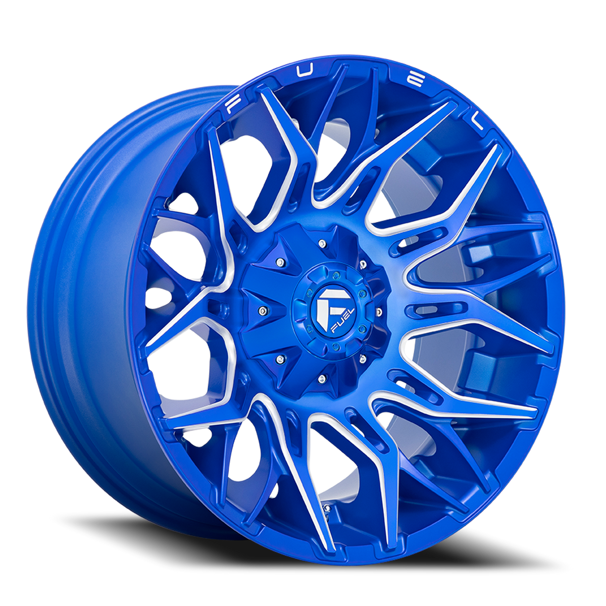 Aluminum Wheels 20X10 Twitch D770 6 On 135/6 On 139.7 Anodized Blue MIlled 106.1 Bore -18 Offset Fuel Off Road Wheels