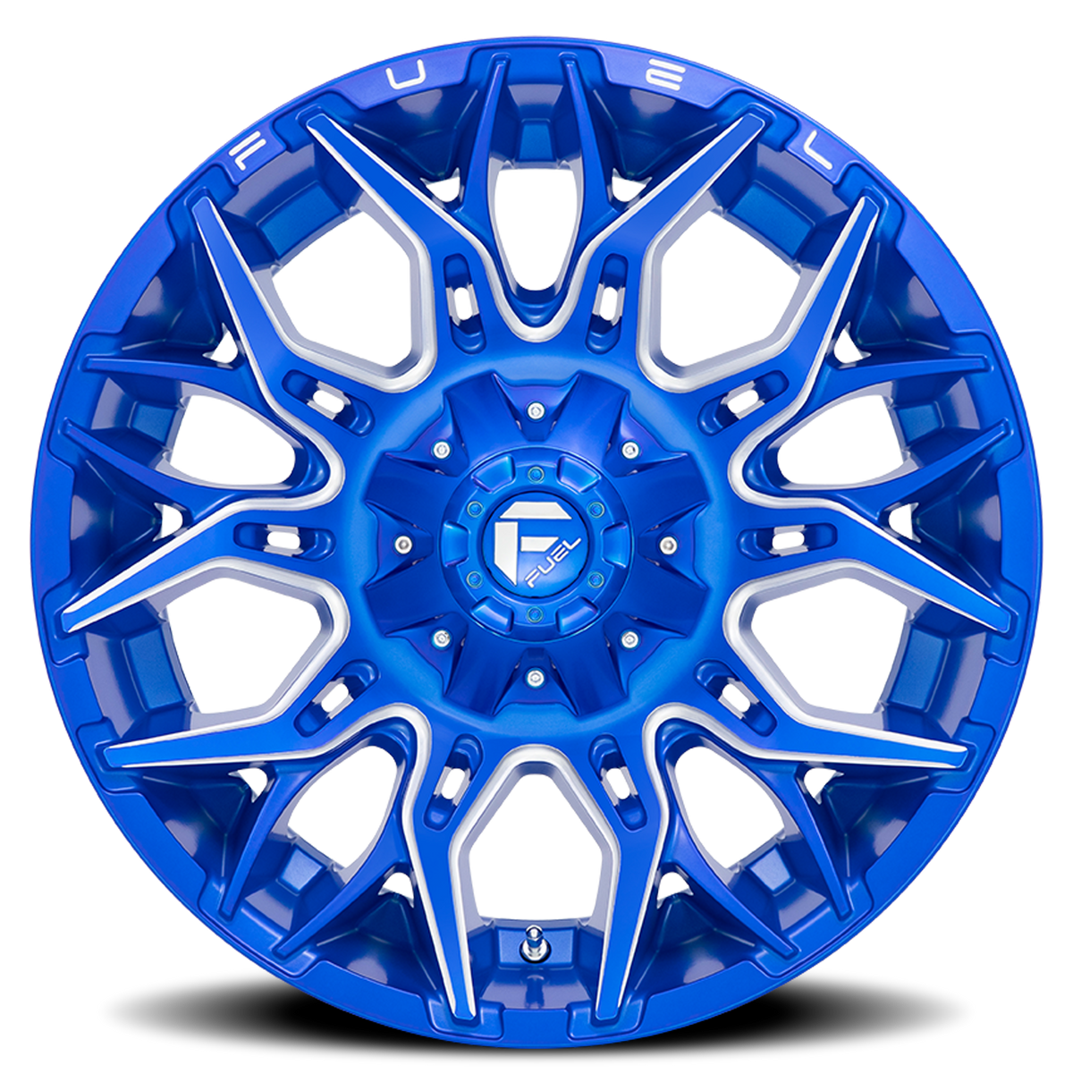 Aluminum Wheels 20X9 Twitch D770 6 On 135/6 On 139.7 Anodized Blue MIlled 106.1 Bore 1 Offset Fuel Off Road Wheels