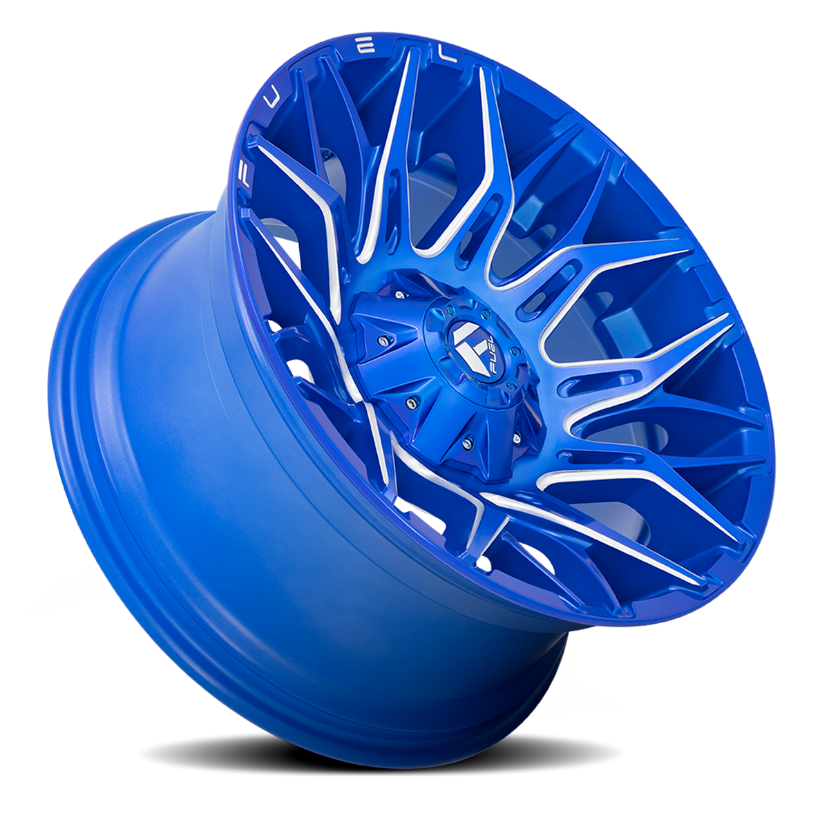Aluminum Wheels 22X10 Twitch D770 8 On 180 Anodized Blue MIlled 124.3 Bore -18 Offset Fuel Off Road Wheels