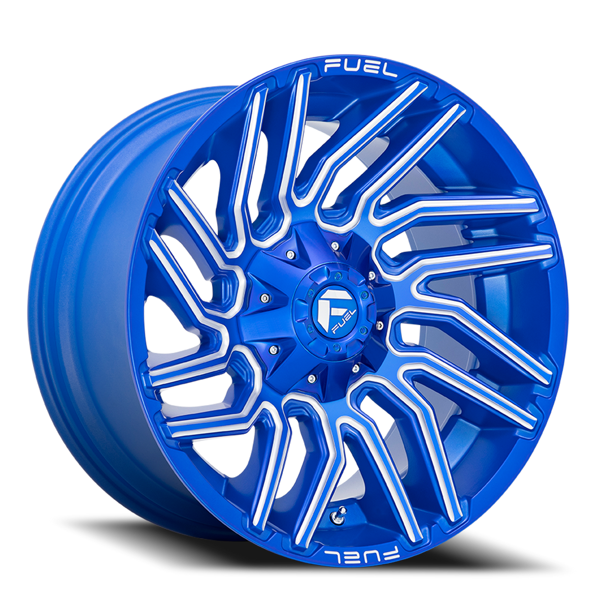 Aluminum Wheels 22X12 Typhoon D774 8 On 165.1 Anodized Blue MIlled 125.2 Bore -44 Offset Fuel Off Road Wheels