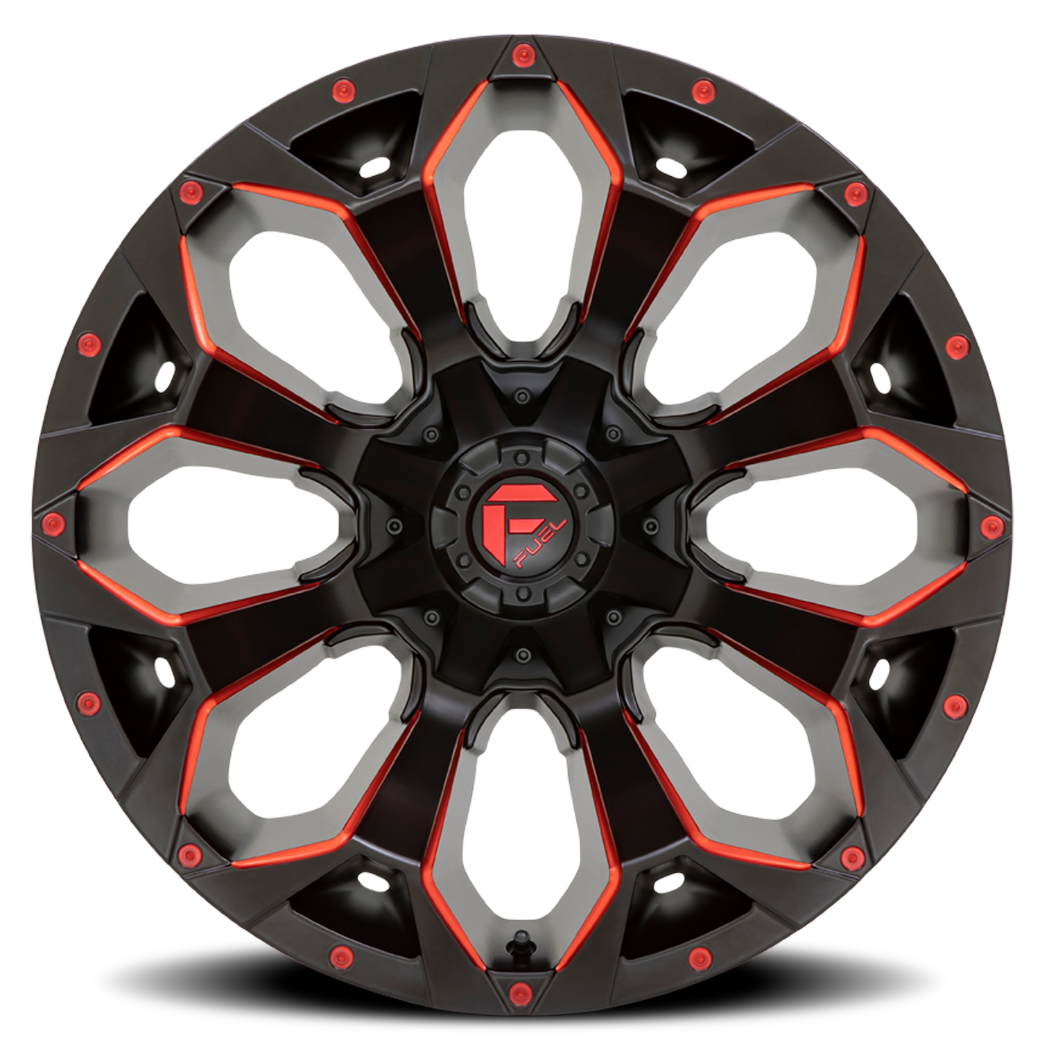 Aluminum Wheels 18X9 Assault D787 6 On 135/6 On 139.7 Matte Black Milled Red Tint 106.1 Bore 1 Offset Fuel Off Road Wheels