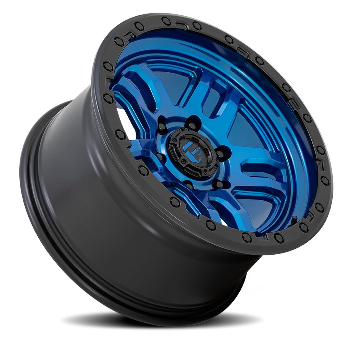 Aluminum Wheels 17X9 AMMO D790 6 On 139.7 Blue W/Black Lip 106.1 Bore -12 Offset Fuel Off Road Wheels