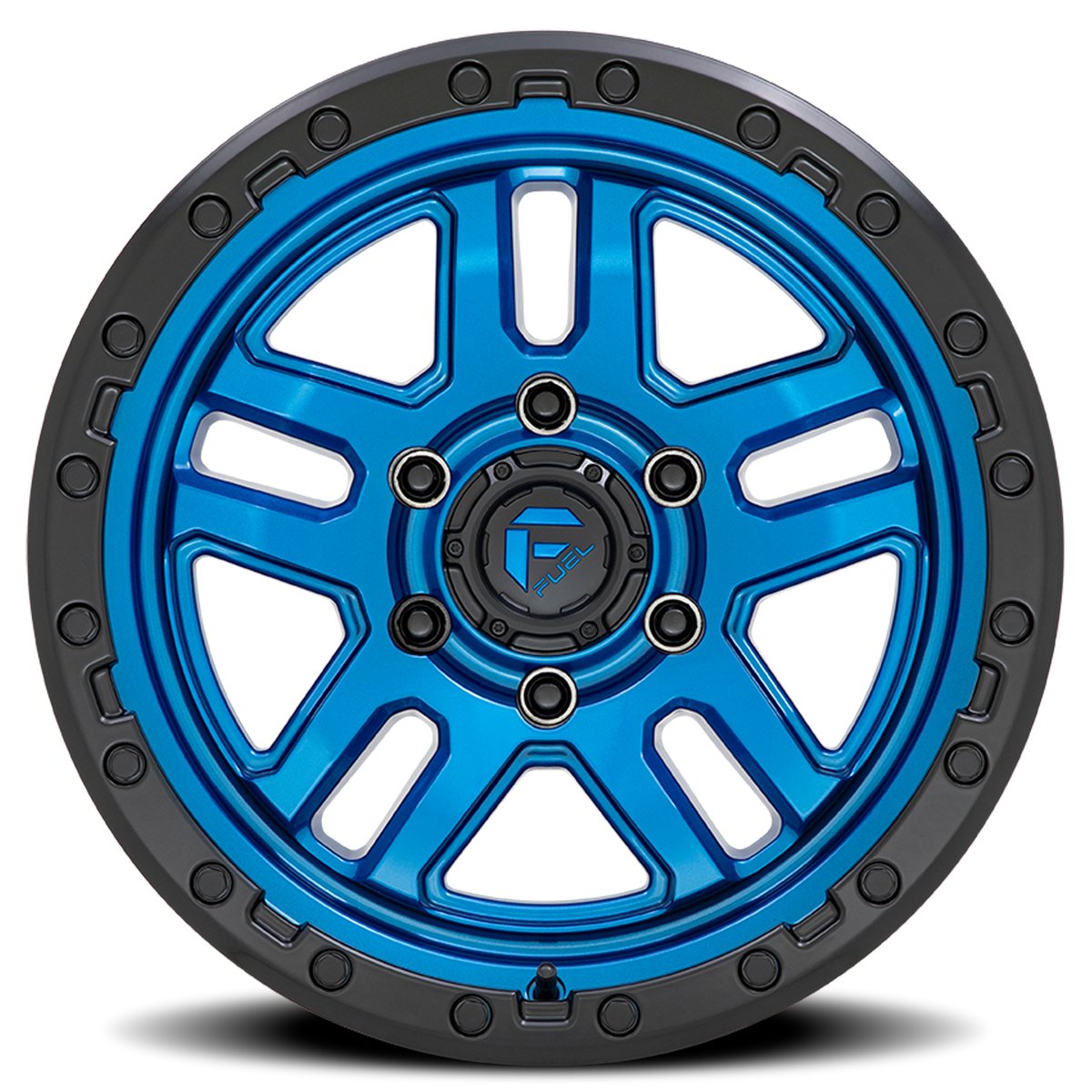 Aluminum Wheels 17X9 AMMO D790 6 On 139.7 Blue W/Black Lip 106.1 Bore -12 Offset Fuel Off Road Wheels