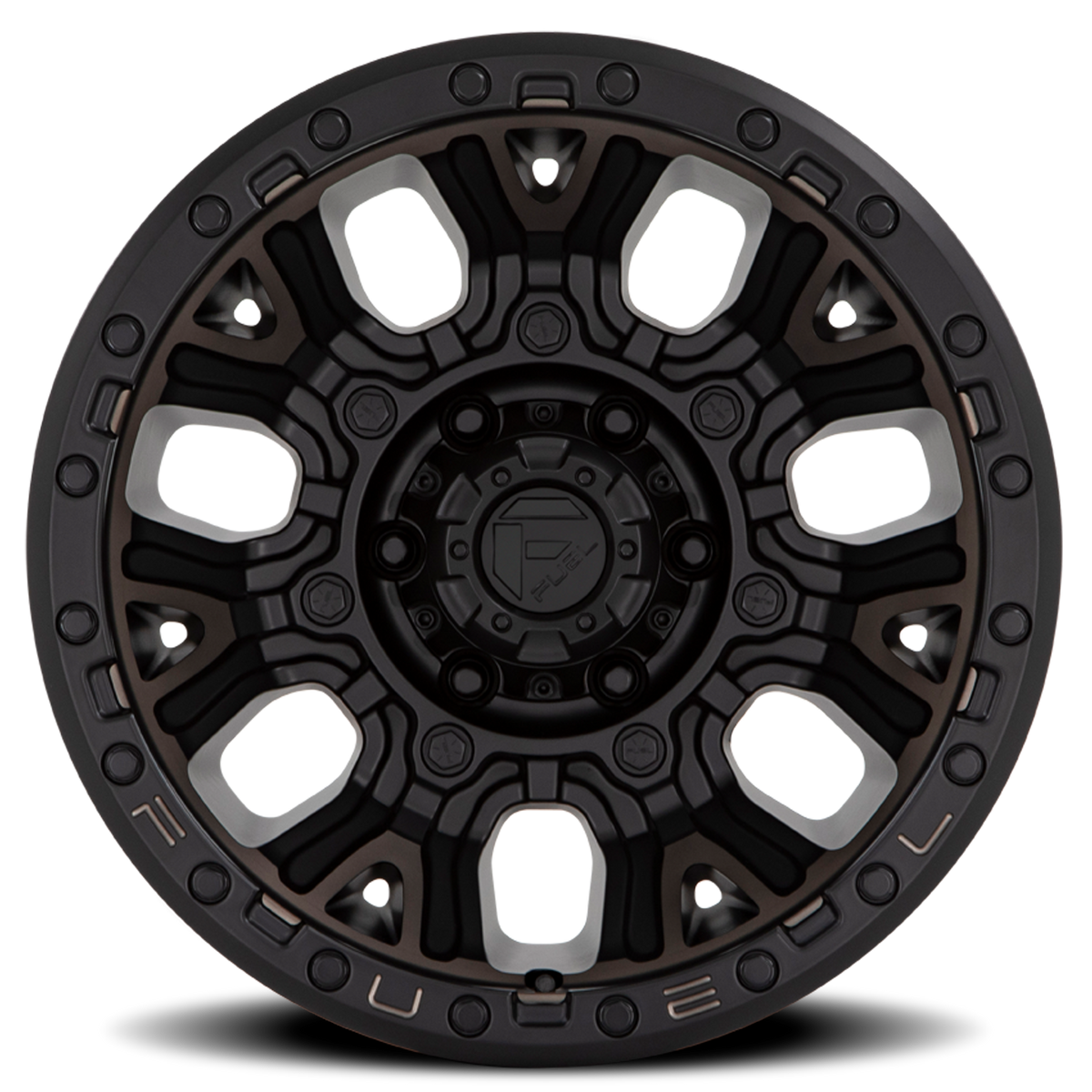 Aluminum Wheels 20X10 Traction D824 8 On 165.1 Matte Black Double Dark Tint 125.1 Bore -18 Offset Fuel Off Road Wheels