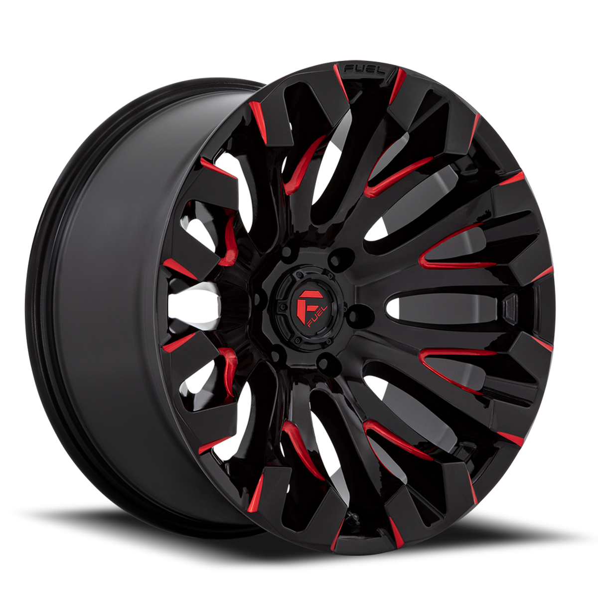 Aluminum Wheels 18X9 Quake D829 5 On 127 Gloss Black Milled Red 71.5 Bore 1 Offset Fuel Off Road Wheels