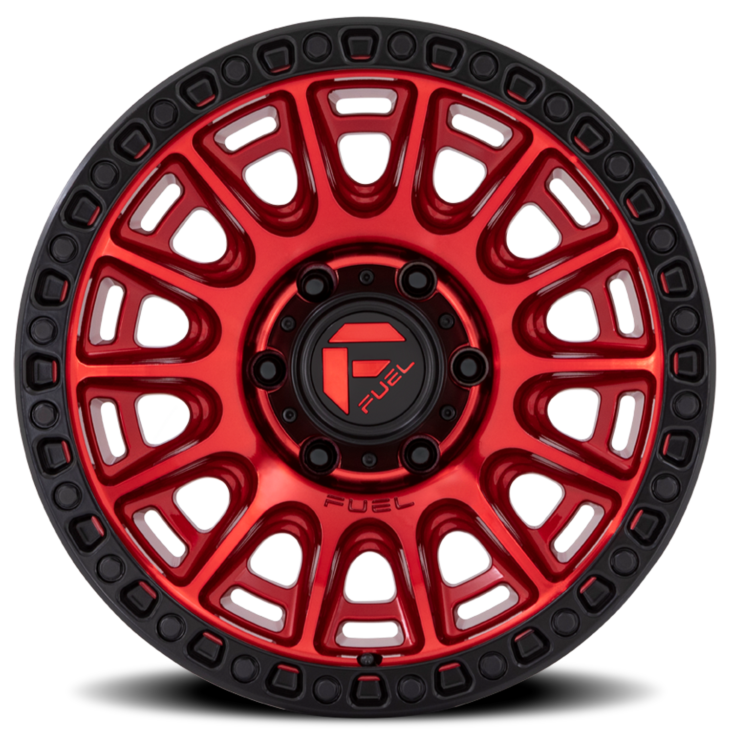 Aluminum Wheels 17X8.5 Cycle D834 6 On 139.7 Candy Red/Black Ring 106.1 Bore 25 Offset Fuel Off Road Wheels
