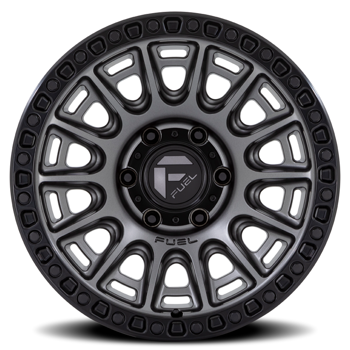 Aluminum Wheels 17X9 Cycle D835 6 On 139.7 Gunmetal Gray/Black Ring 106.1 Bore 1 Offset 36 Lbs Fuel Off Road Wheels