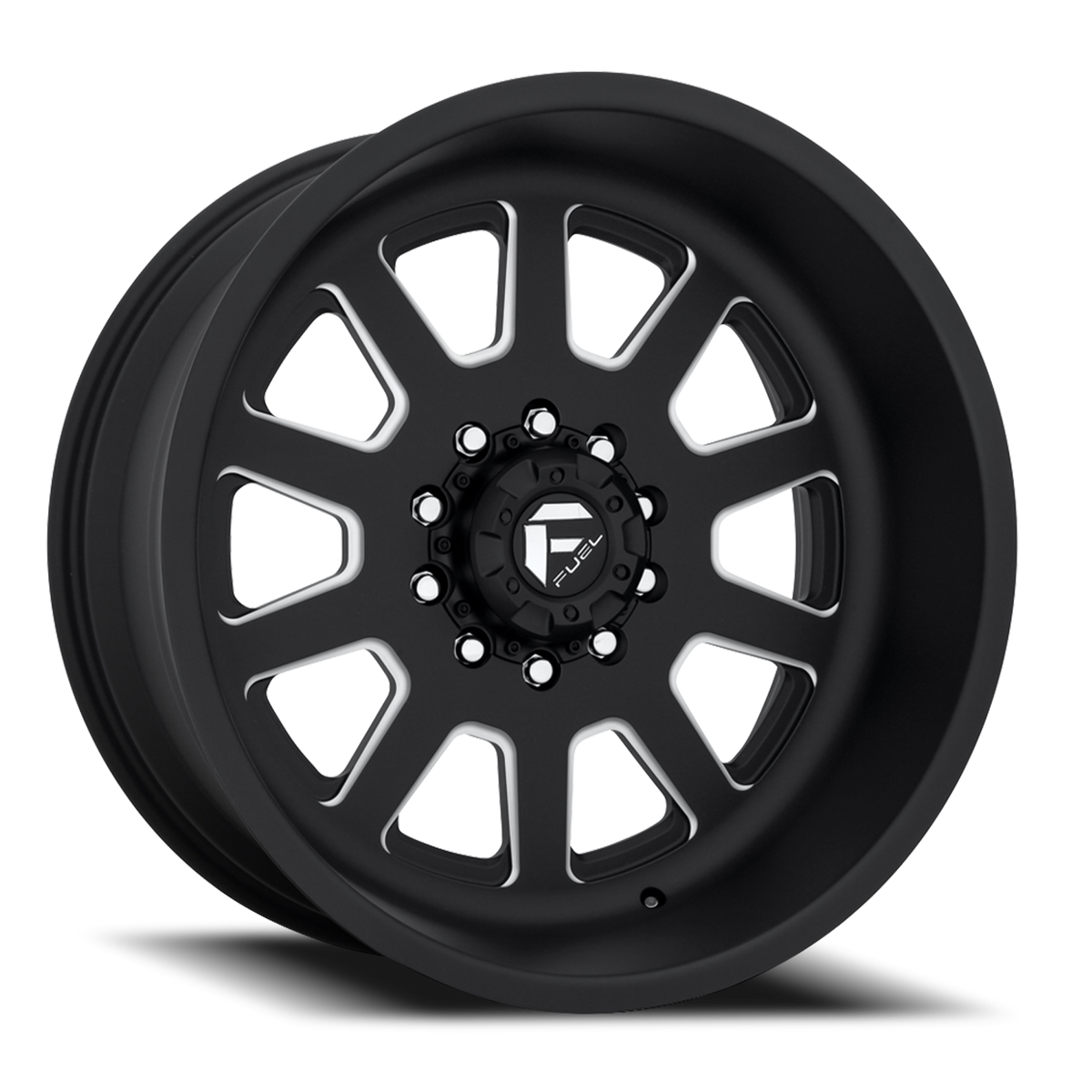 Dually Wheels 22X12 FF09D Dually DE09 Super Single BK 10 On 170 Matte Black Milled 125.1 Bore -50 Offset Front Dually Fuel Off Road Wheels