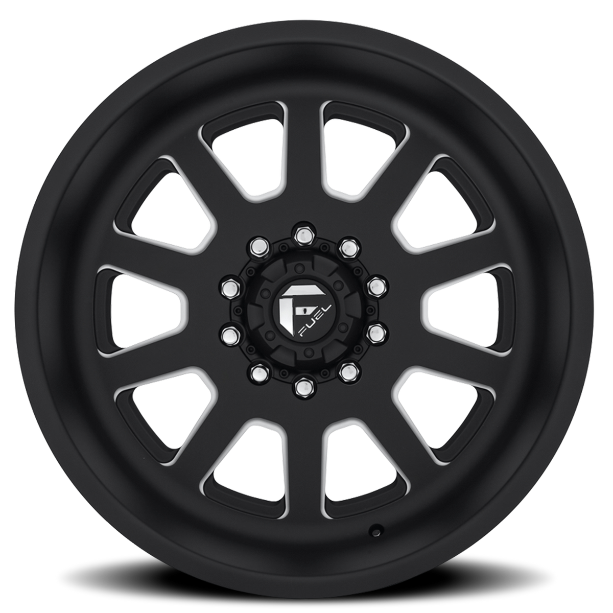 Dually Wheels 22X12 FF09D Dually DE09 Super Single BK 10 On 170 Matte Black Milled 125.1 Bore -50 Offset Front Dually Fuel Off Road Wheels