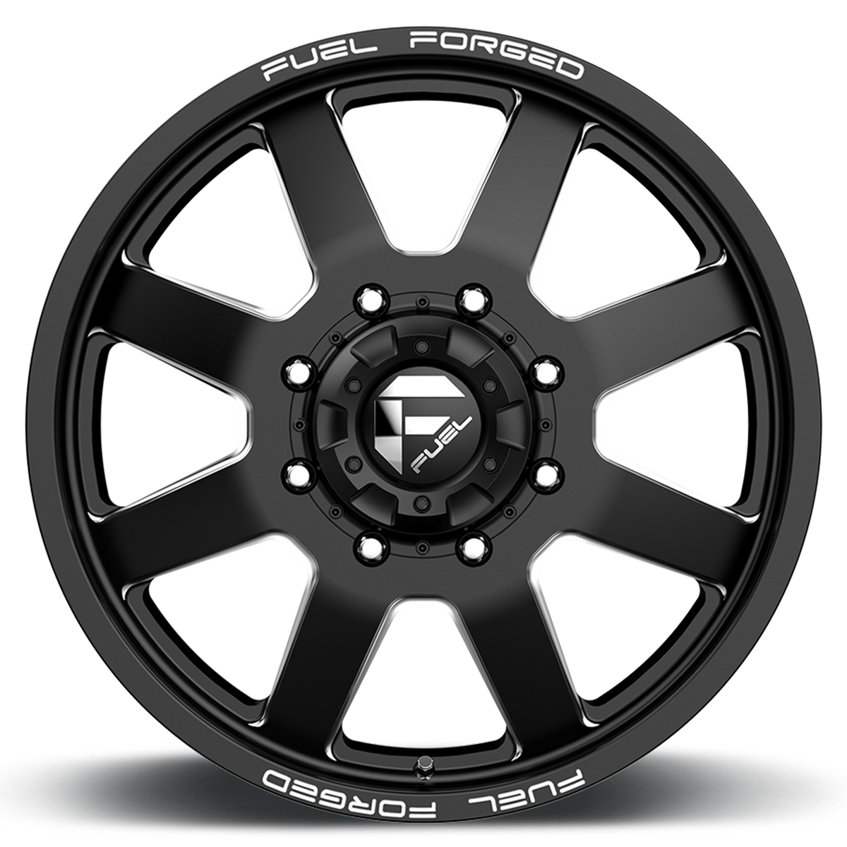 Dually Wheels 22X8.5 FF09D Dually DE09 BK 8 On 200 Matte Black Milled 142.2 Bore 105 Offset Front Dually Fuel Off Road Wheels