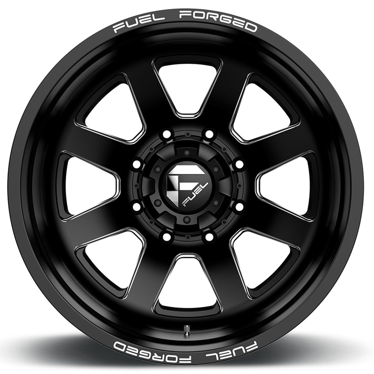 Dually Wheels 24X8.25 FF09D Dually DE09 BK 8 On 200 Matte Black Milled 142.2 Bore -200 Offset Outer Dually Fuel Off Road Wheels