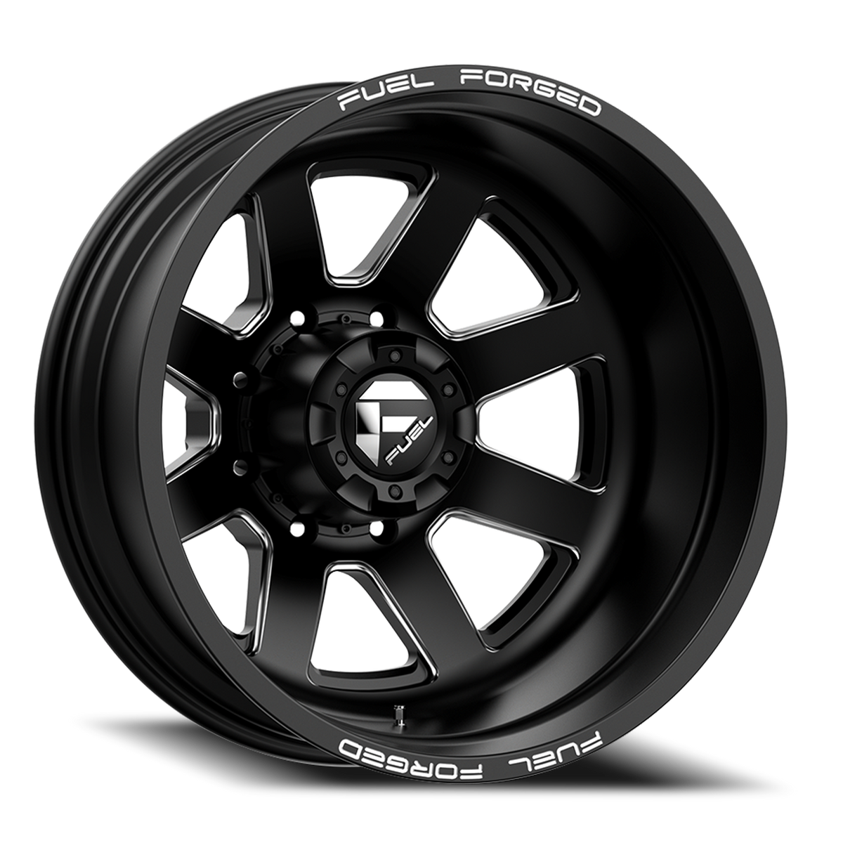 Dually Wheels 24X8.25 FF09D Dually DE09 BK 10 On 225 Matte Black Milled 170.1 Bore -200 Offset Outer Dually Fuel Off Road Wheels