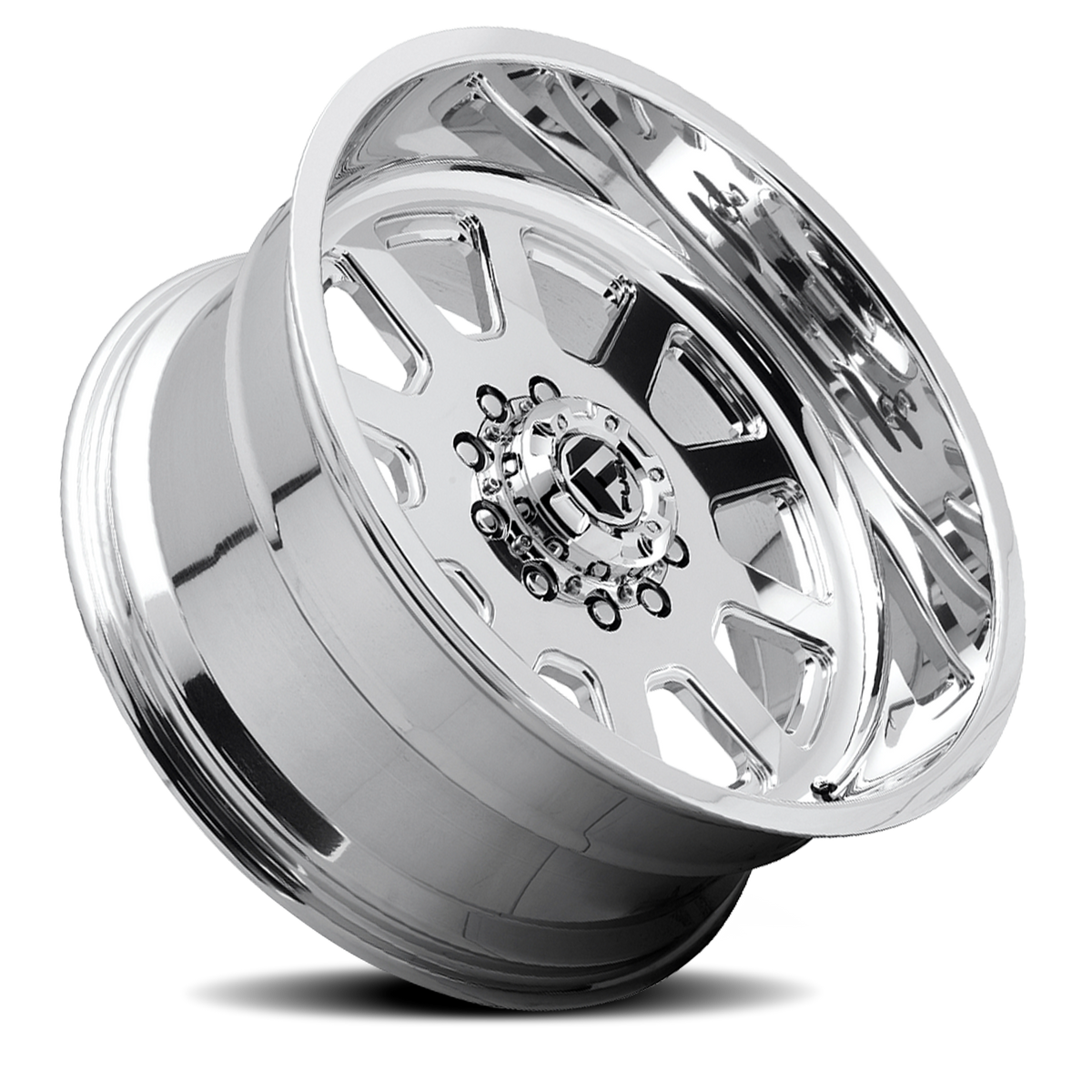 Dually Wheels 24X12 FF09D Dually DE09 Super Single PO 10 On 170 Polished 125.1 Bore -50 Offset Front Dually Fuel Off Road Wheels