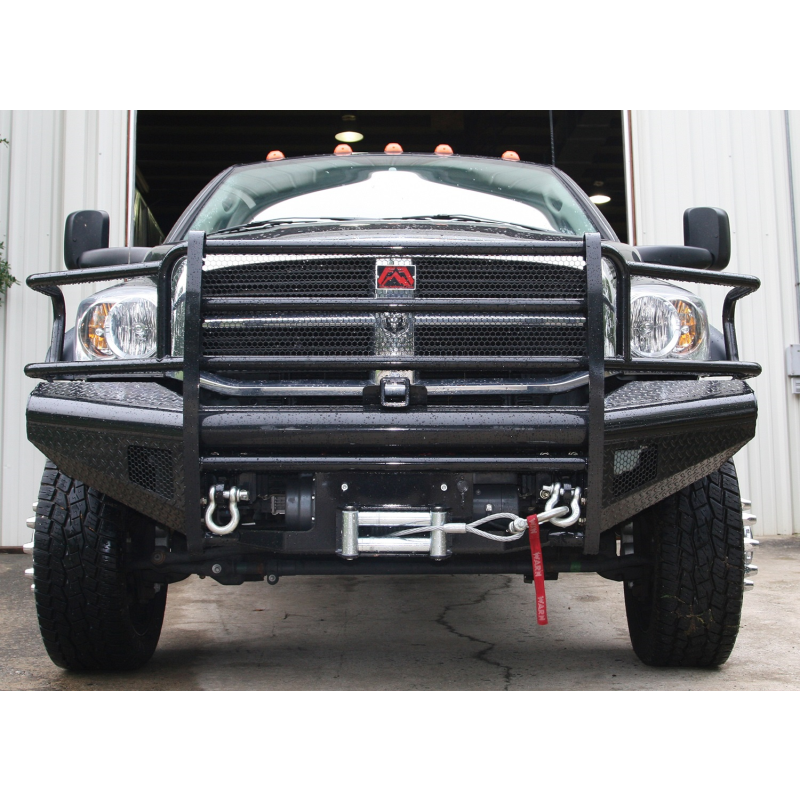 Fab Fours Black Steel Front Ranch Bumper w/ Grille Guard Model DR03-S1060-1