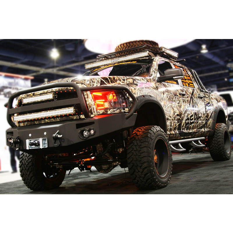 Fab Fours Premium Heavy Duty Winch Front Bumper w/ Grille Guard Model DR10-A2950-1