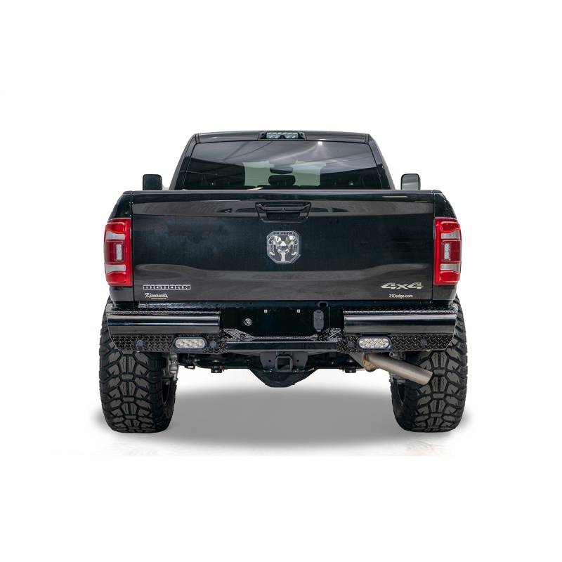Fab Fours Black Steel Rear Bumper Model DR19-T4450-1