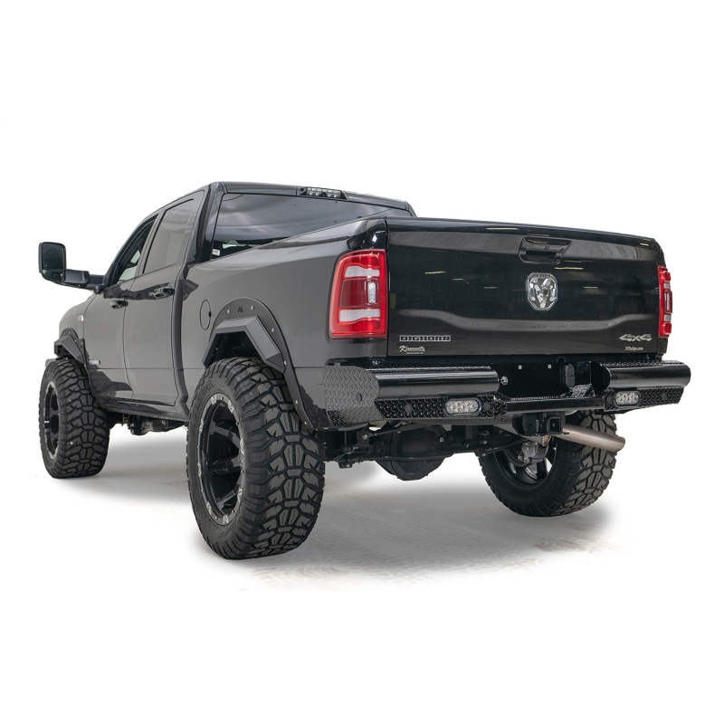 Fab Fours Black Steel Rear Bumper Model DR19-T4450-1