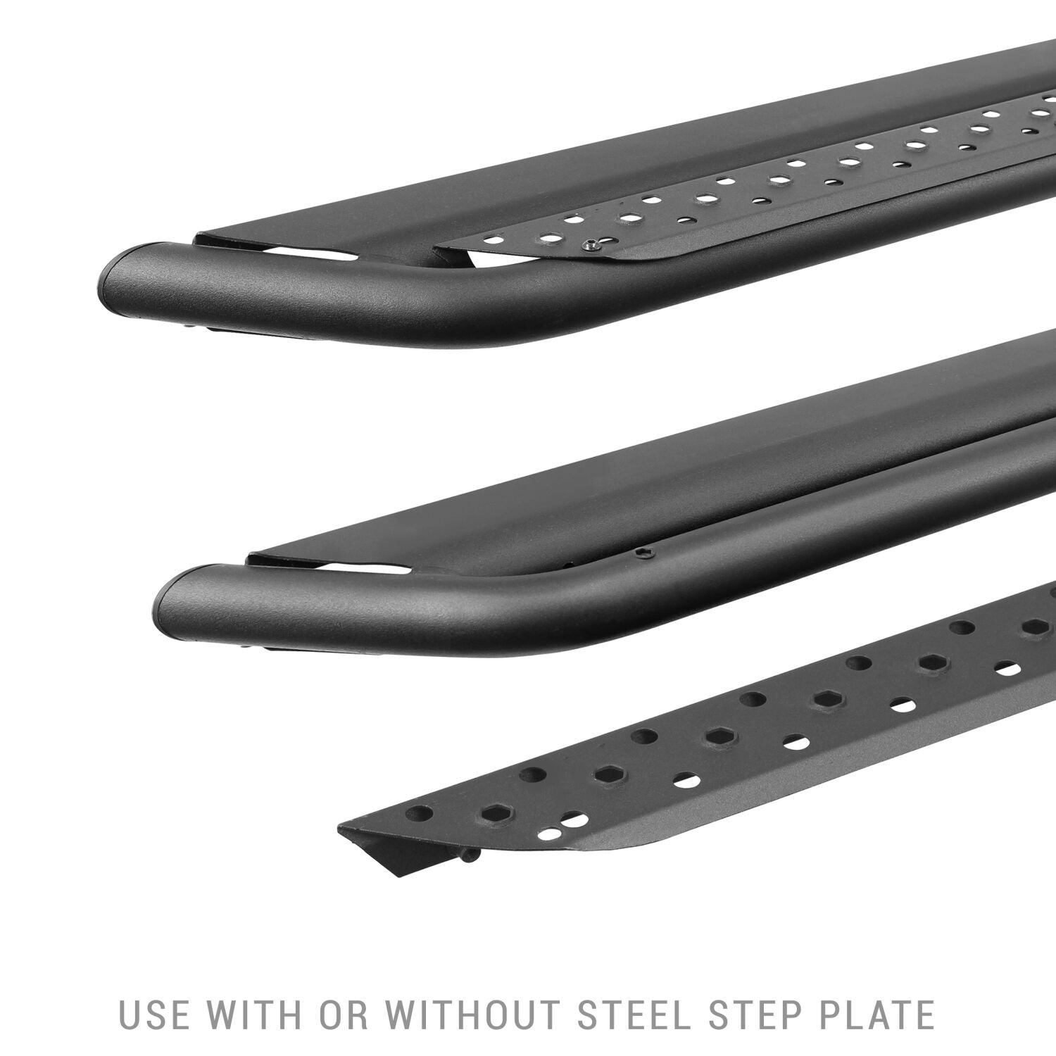 Dominator Xtreme DSS Side Steps with Rocker Panel Mounting Bracket Kit Textured Black For 2015-2025 Ford F-150 2017-2026 Ford F-250/F-350 Go Rhino