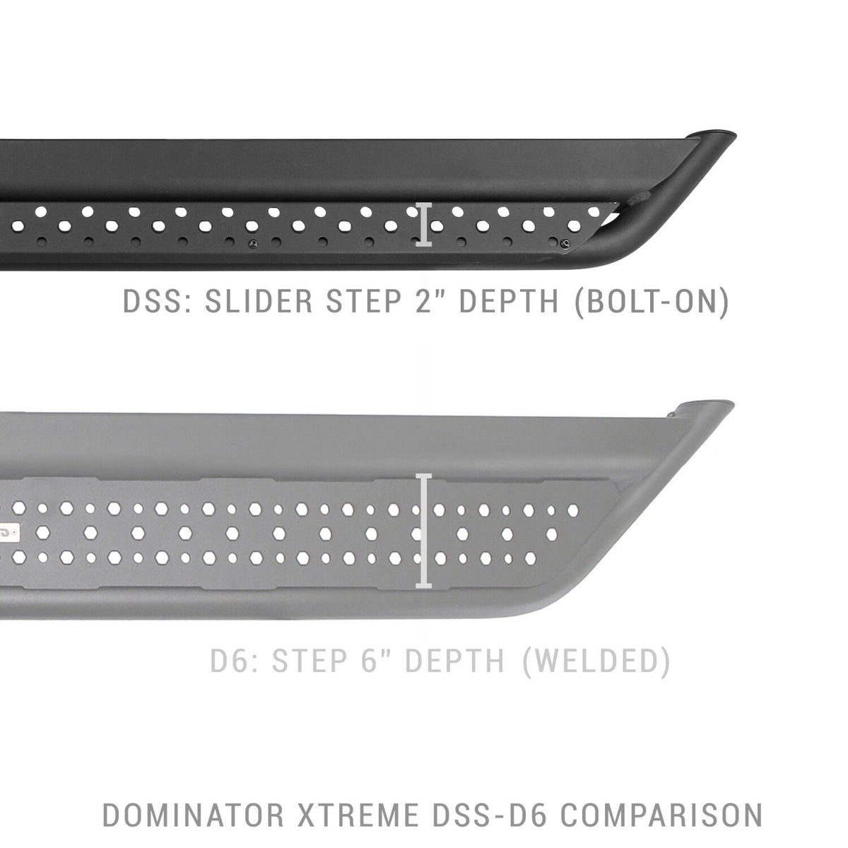 Dominator Xtreme DSS SideSteos With Mounting Bracket Kit Textured Black 2005-2023 Toyota Tacoma Go Rhino