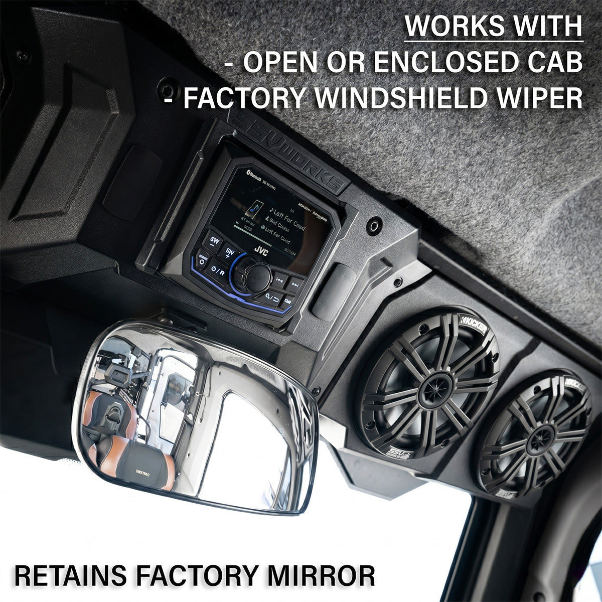 CanAm Defender | 2018-2027 HD10 & 2027 HD11 | 4-Speaker Overhead Sound Bar w/Kenwood Bluetooth and Kicker KM Speakers