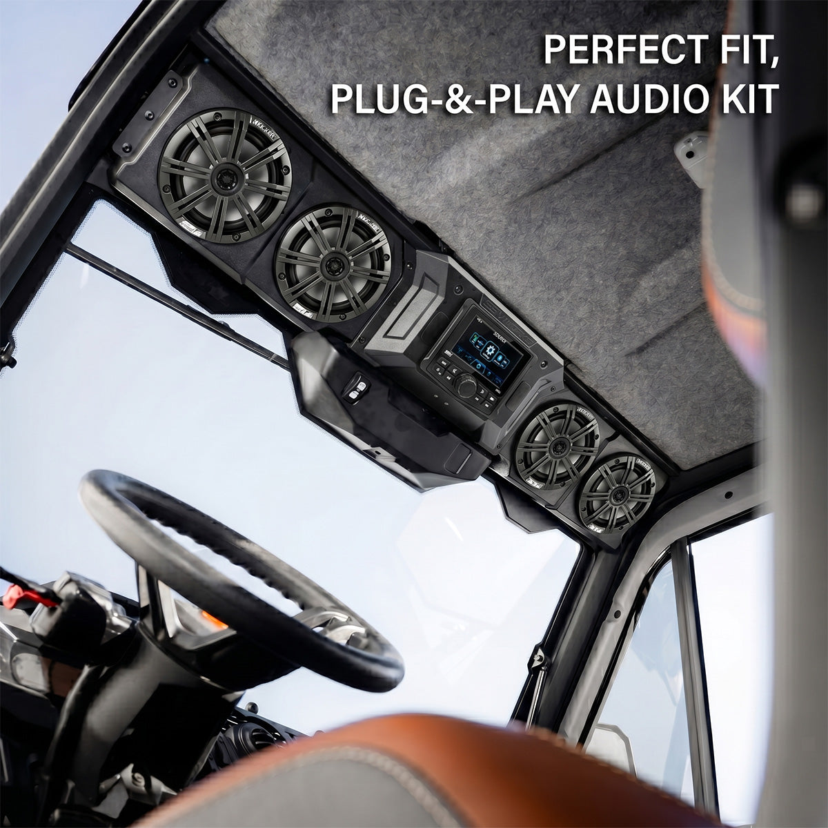 CanAm Defender | 2018-2027 HD10 & 2027 HD11 | 4-Speaker Overhead Sound Bar w/Kenwood Bluetooth and Kicker KM Speakers