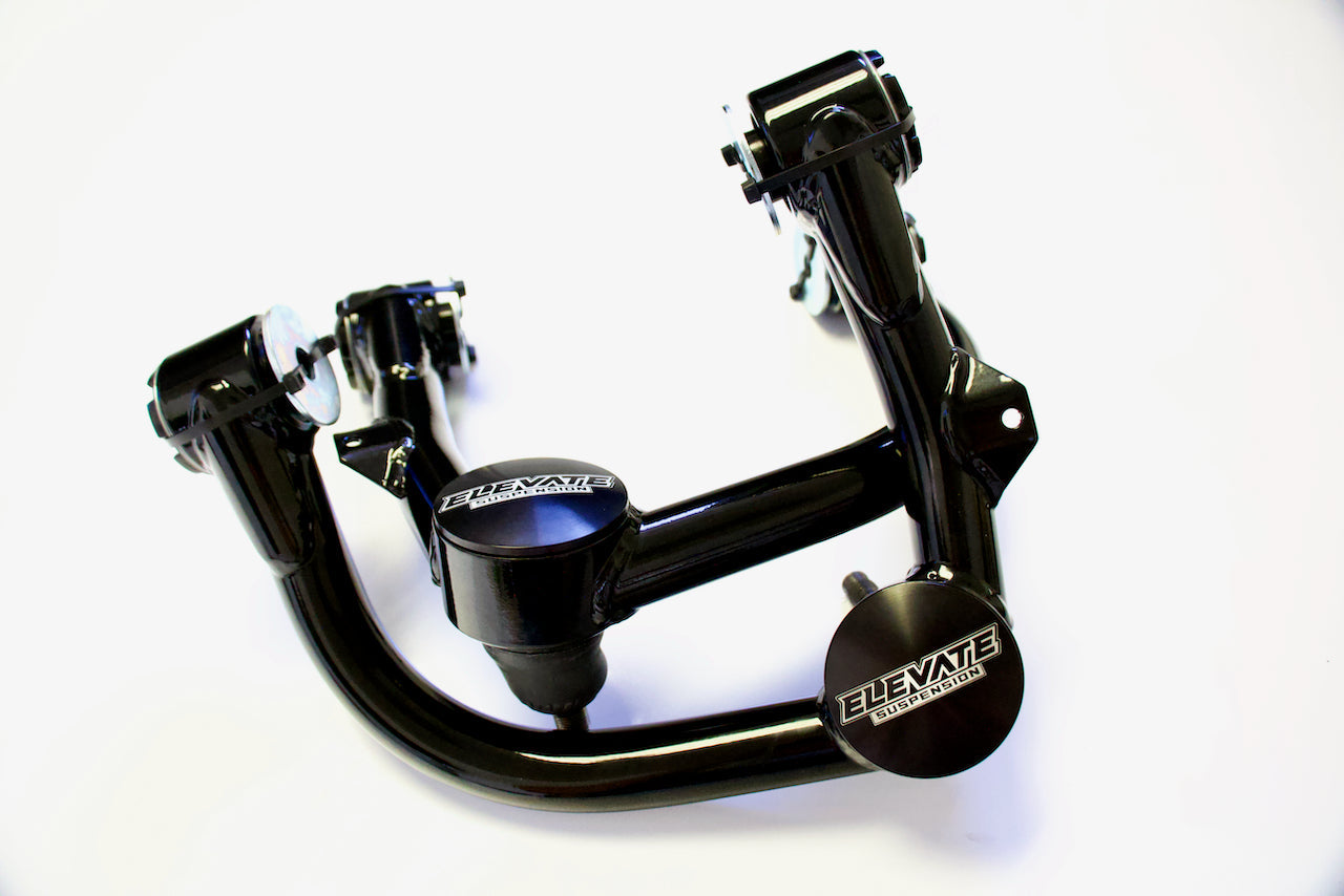 Elevate Black Billet Cap for GM1500 Chromoly Ball Joint UCA, Pair