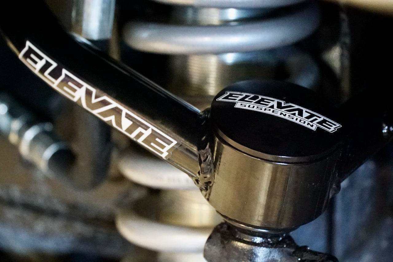Elevate Black Billet Cap for GM1500 Chromoly Ball Joint UCA, Pair