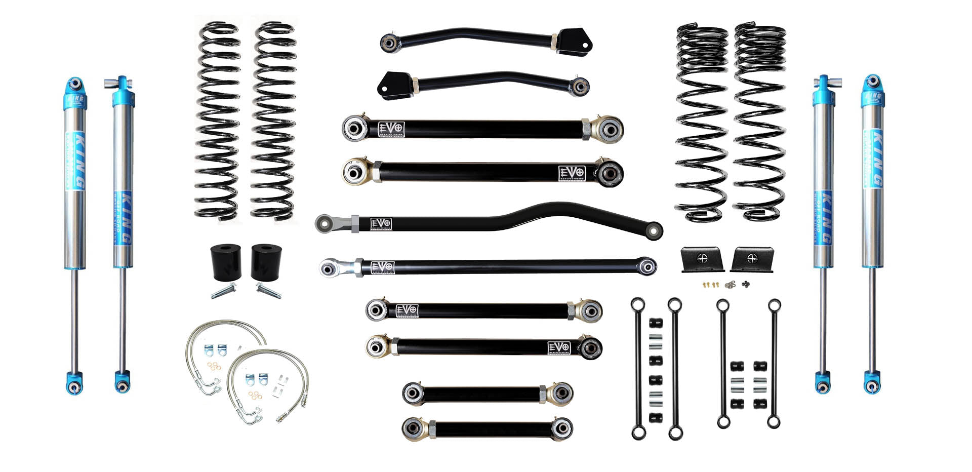 VARIANT EVO-3060S4HDPK2 STAGE 4 King 2.0" Shocks Blue Front / Rear Track Bars