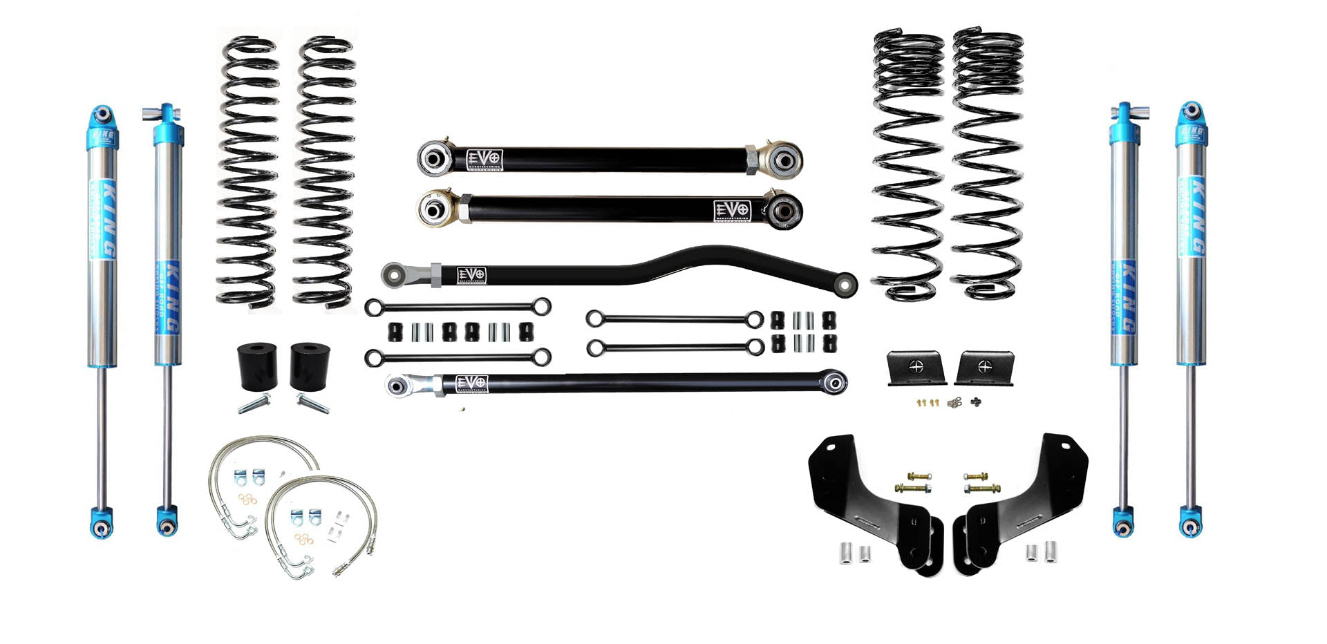 VARIANT EVO-3061S2HDPK2 STAGE 2 Overland King 2.0" Shocks Blue Front / Rear Track Bars