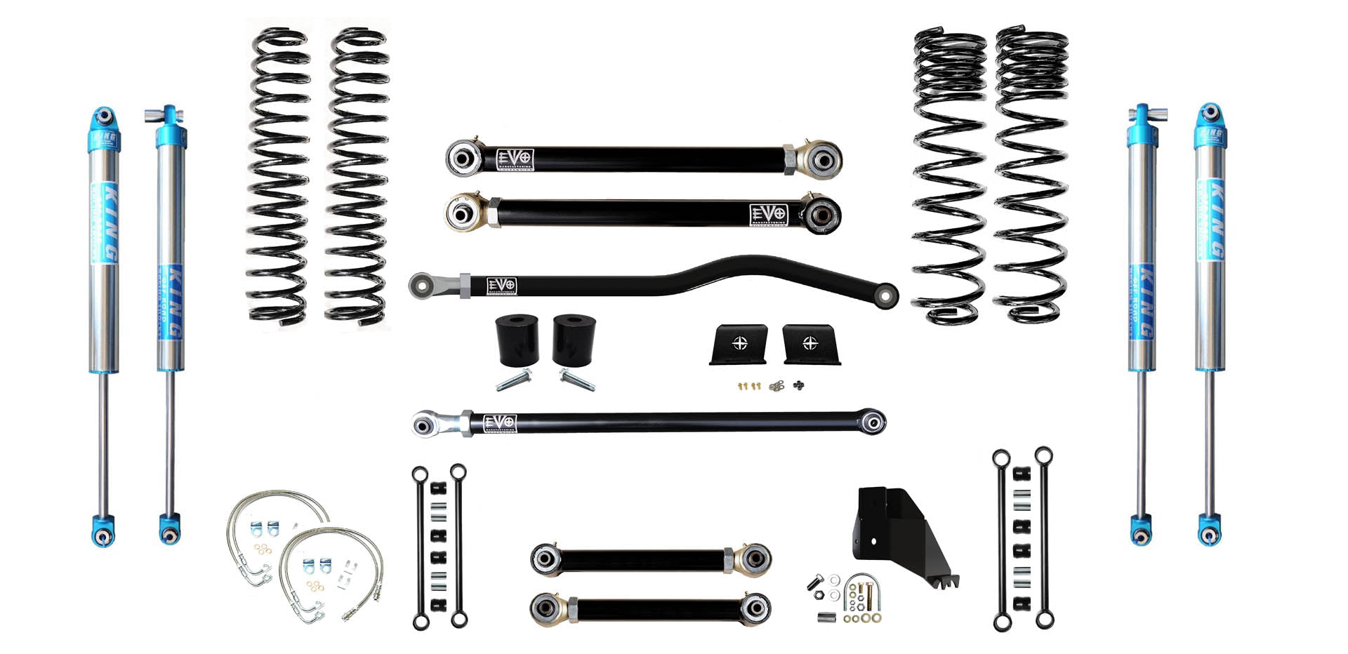 VARIANT EVO-3062S3PK2 STAGE 3 King 2.0" Shocks Blue Front / Rear Track Bars