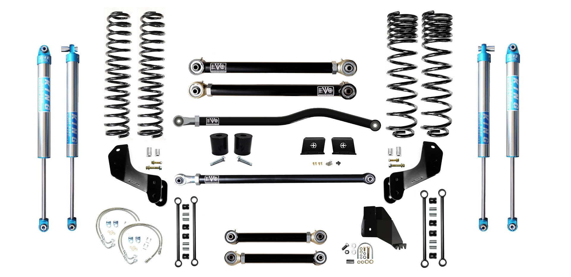 VARIANT EVO-3063S3PK2 STAGE 3 Overland King 2.0" Shocks Blue Front / Rear Track Bars