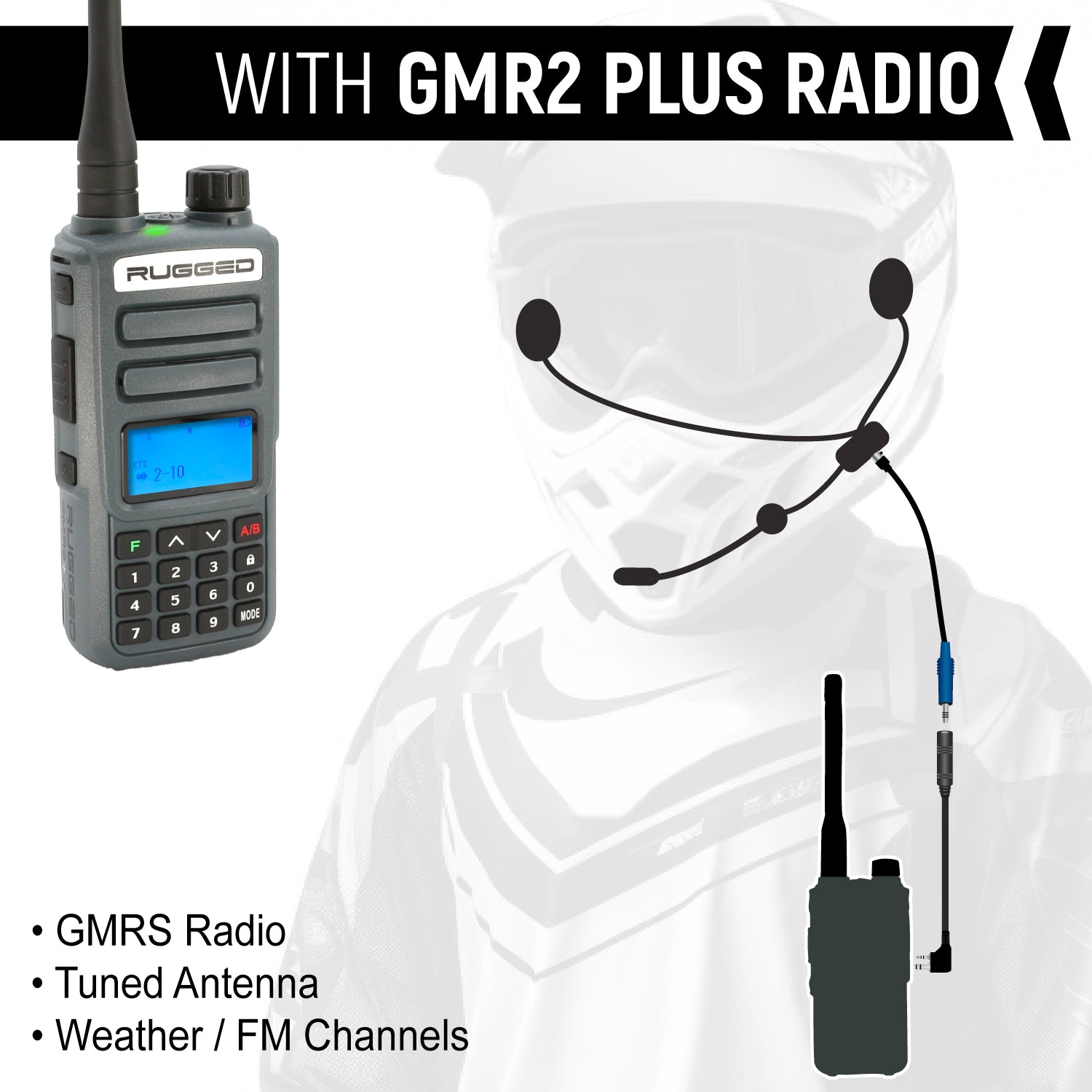 ENDURO Moto Kit - Includes Helmet Kit and Compact Harness Cable - without Radio