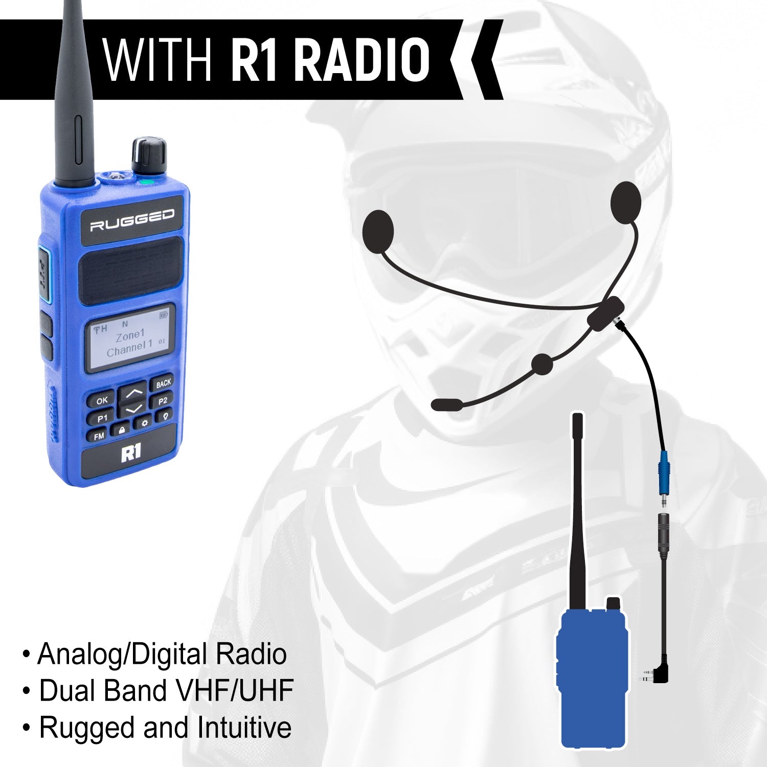 ENDURO Moto Kit - Includes Helmet Kit and Compact Harness Cable - without Radio