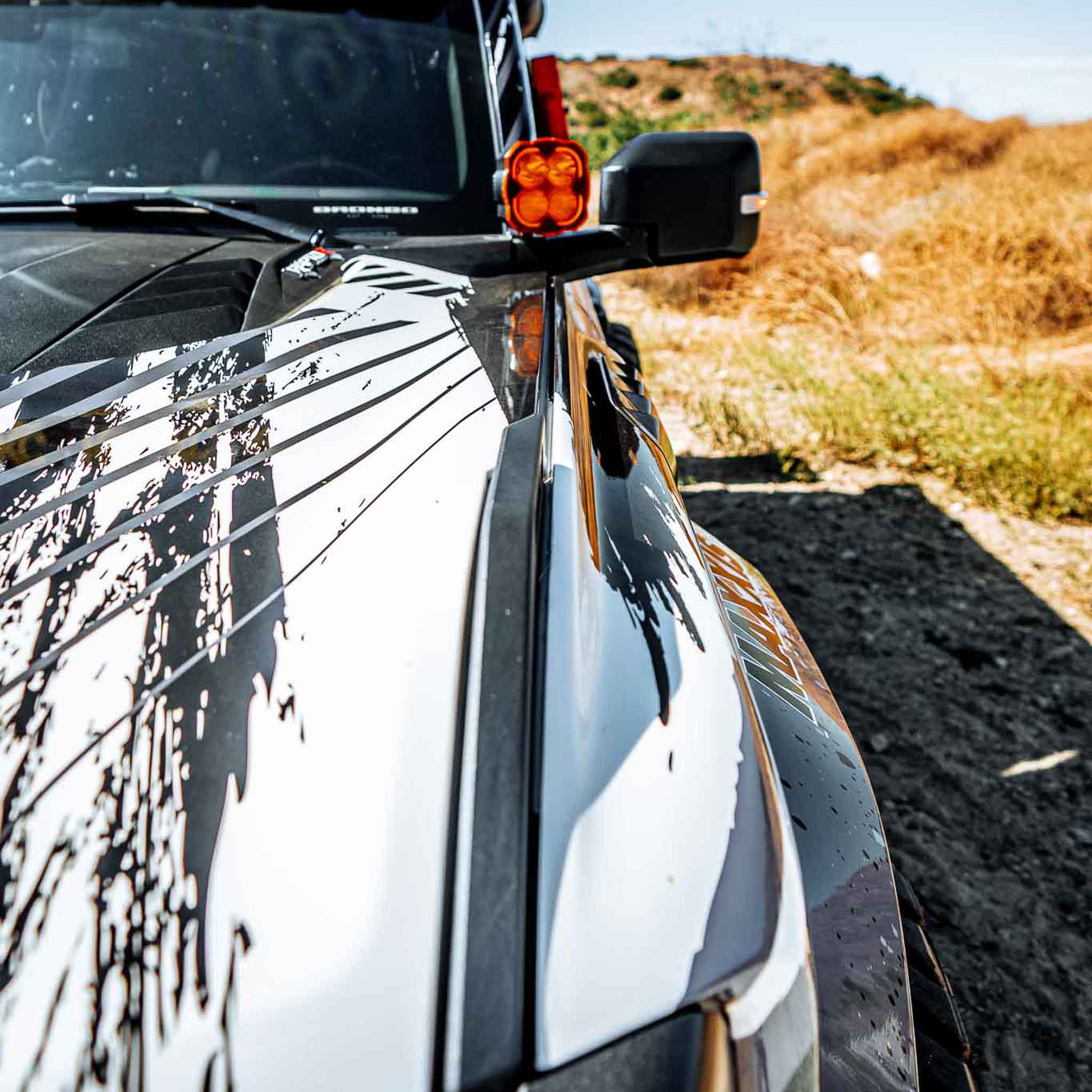 Close-up of a 2022-2025 Ford Bronco Raptor fender showcasing its rugged design and off-road capability.