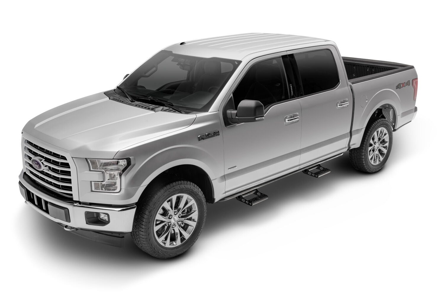 RKR Step System Cab Length (2 Step Mounts/2 Steps per Side) 1.75 Inch Rails 2015-2025 Ford F-150 SuperCrew Textured Black NFab
