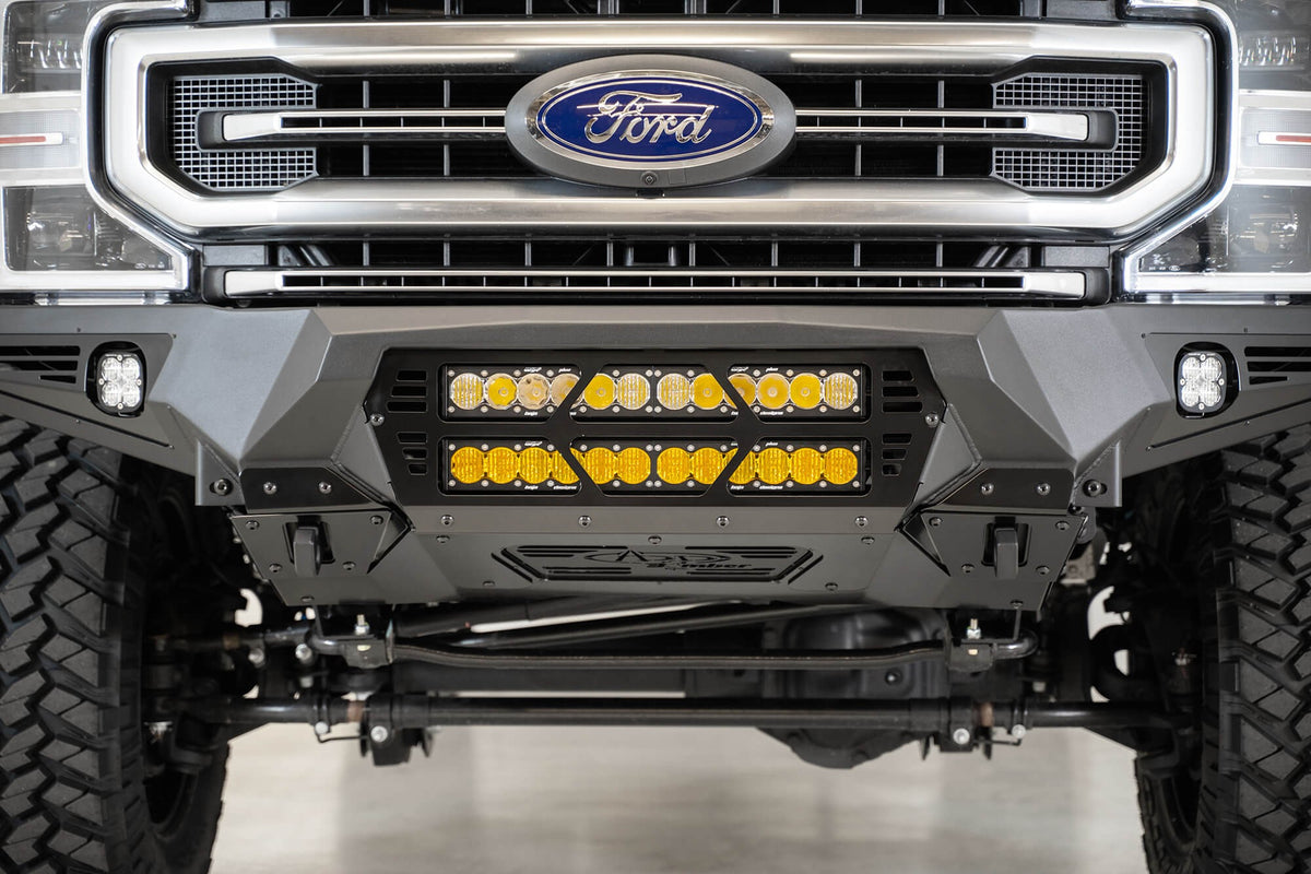 2017-2022 Ford Super Duty F-250 F-350 Bomber Front Bumper Mounts for dual 20 Inch Light Bars Addictive Desert Designs